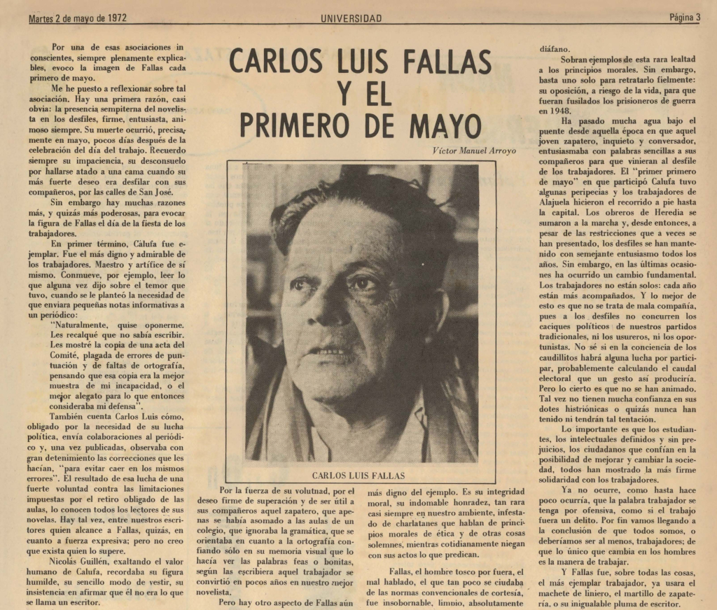Fuente: Colección Periódico Semanario Universidad, Edición N°61, del 2 de mayo de 1972, pág.3. En custodia en el Archivo Universitario. Fuente: Colección Periódico Semanario Universidad, Edición N°61, del 2 de mayo de 1972, pág.3. En custodia en el Archivo Universitario.