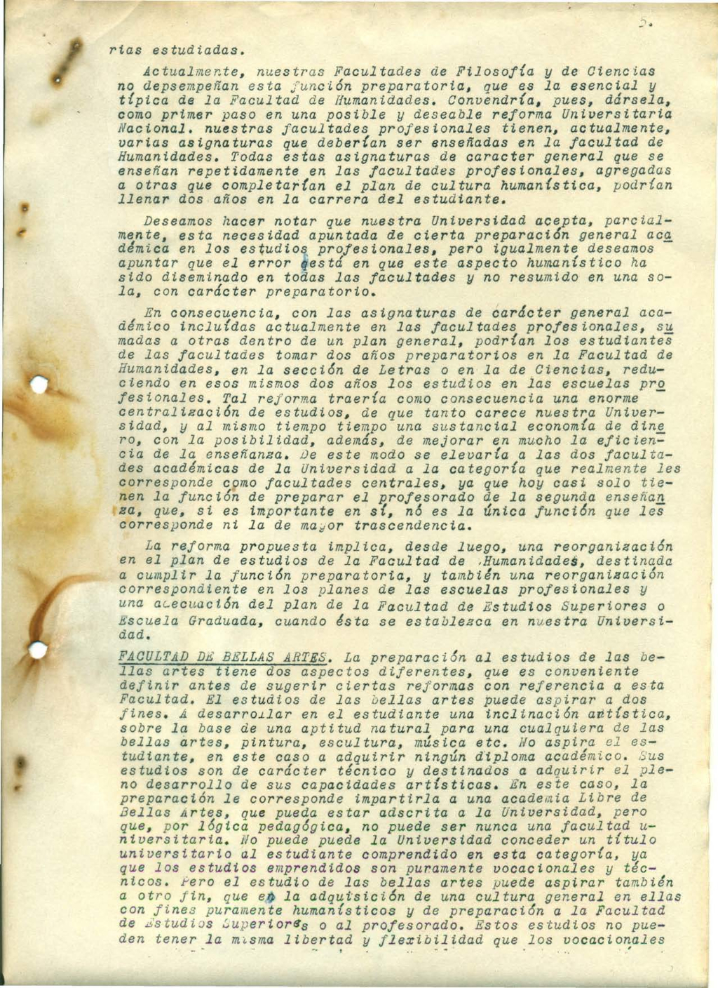 Ponencia sobre Reforma de la Universidad de Costa Rica, presentada por el Prof. Abelardo Bonilla, agosto 1946, página 5.