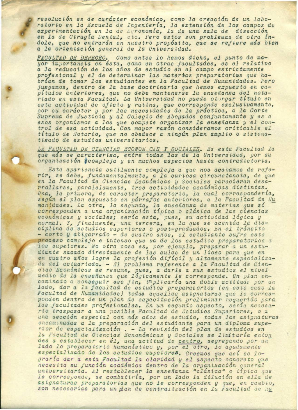 Ponencia sobre Reforma de la Universidad de Costa Rica, presentada por el Prof. Abelardo Bonilla, agosto 1946, página 7.